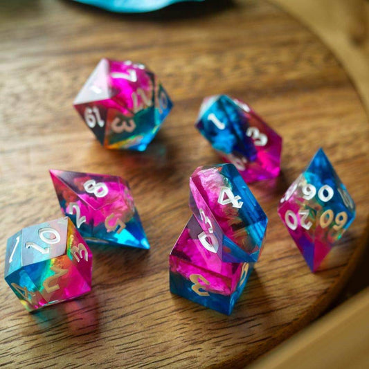 Starlit Rift Resin DND Dice Set - Full Set And Free Dice Box