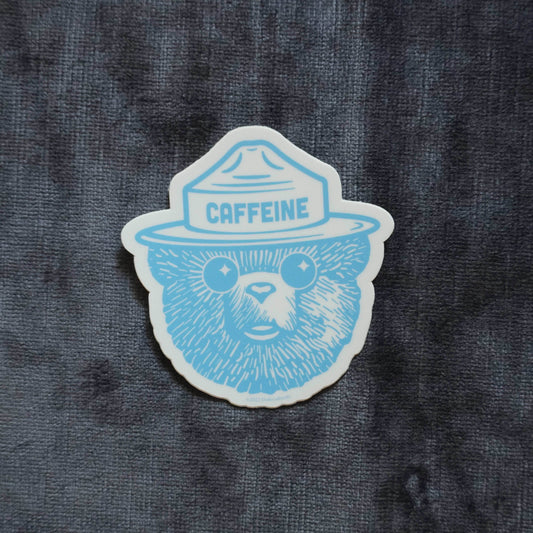 Caffeine Bear Vinyl Sticker – Wake Up with Brewed Boldness - 