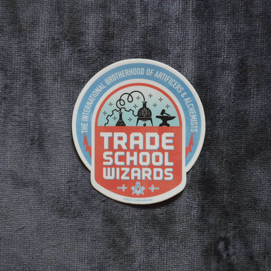 Trade School Wizards Vinyl Sticker – For the Practical Mage in All of Us - 