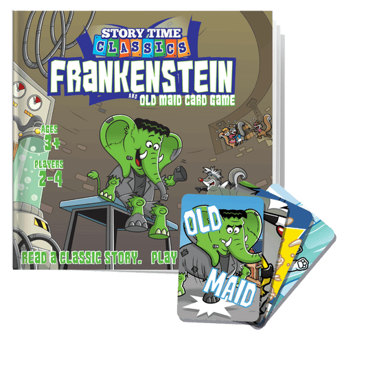 Story Time Classics: Frankenstein and Old Maid Card Game 2-in-1 Playset - 