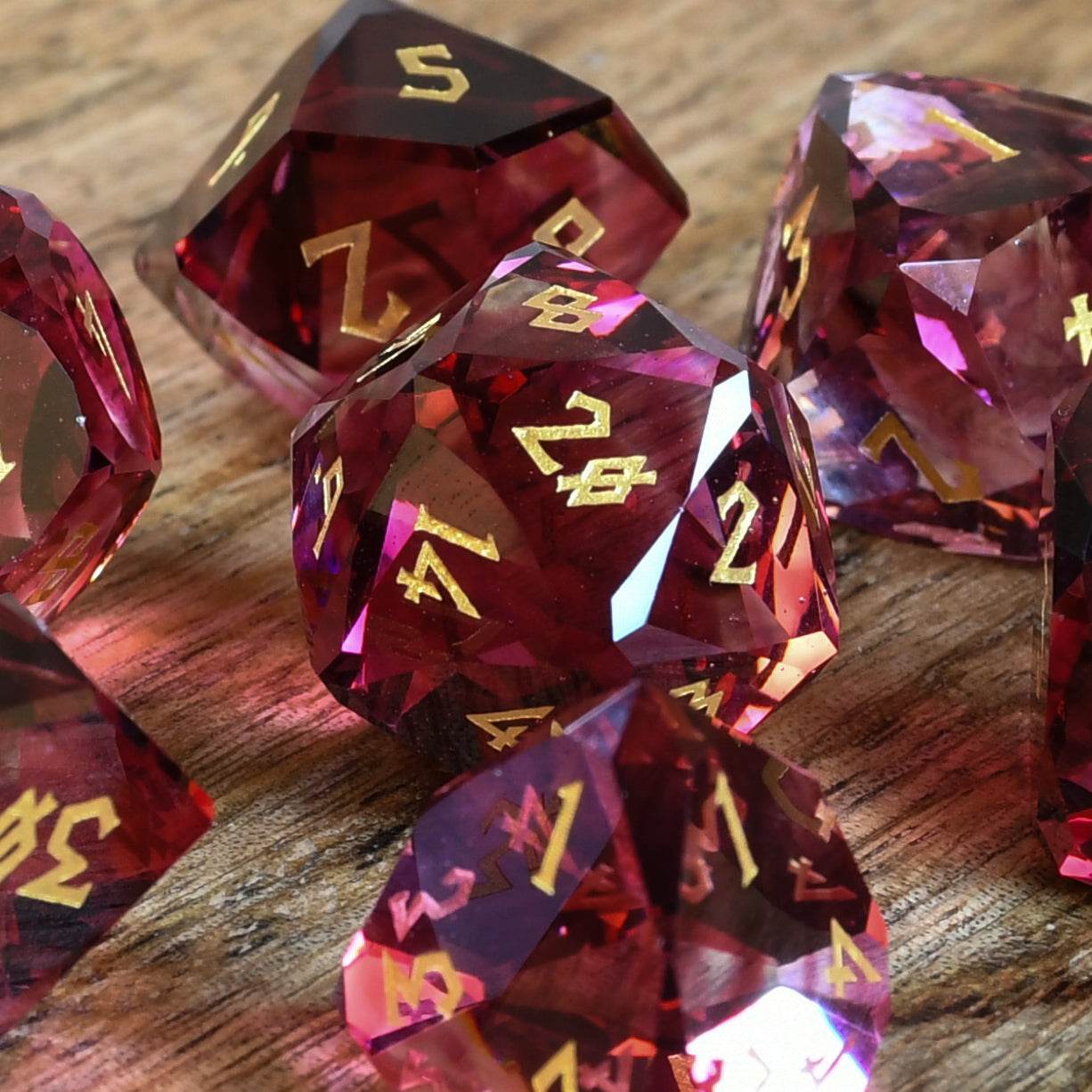 Strawberry Multifaceted Glass Dice Set 'PRE-ORDER | SPRING EVENT DEAL' - 