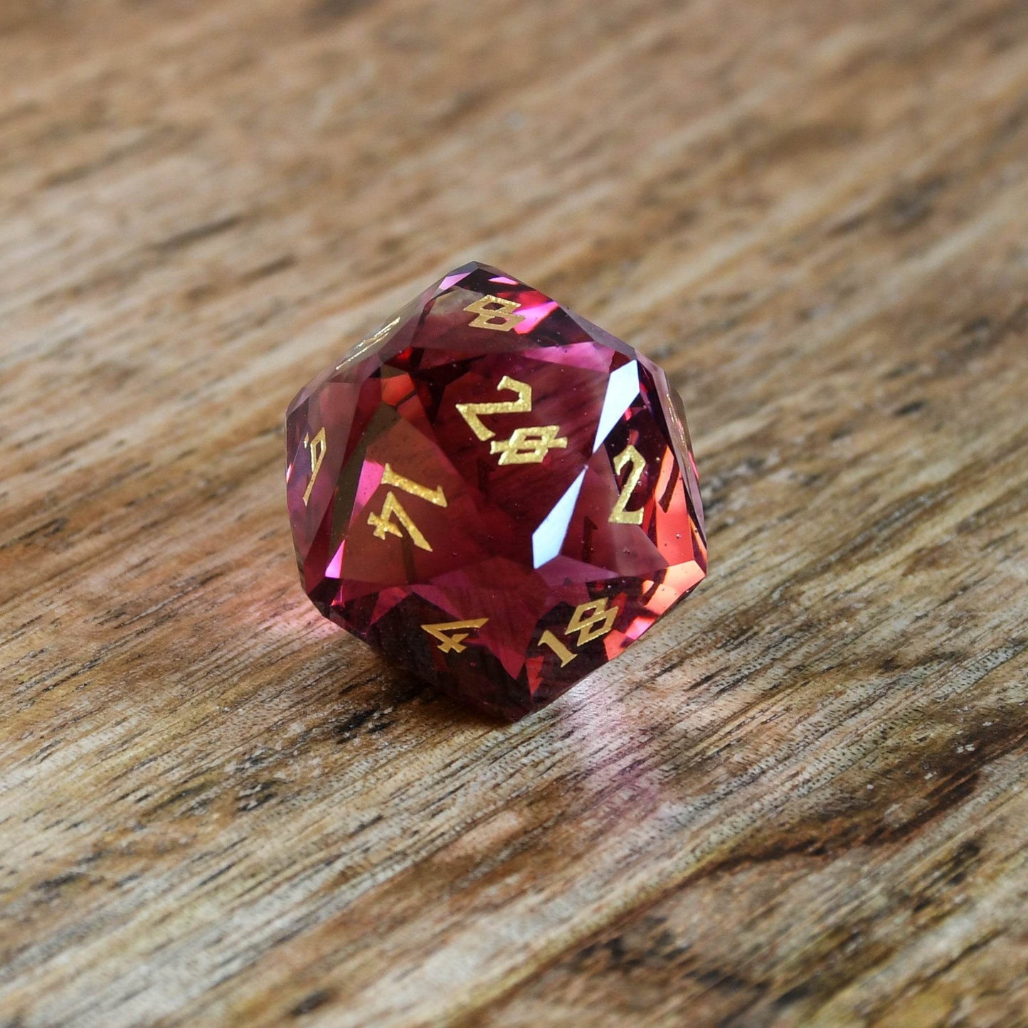 Strawberry Multifaceted Glass Dice Set 'PRE-ORDER | SPRING EVENT DEAL' - 