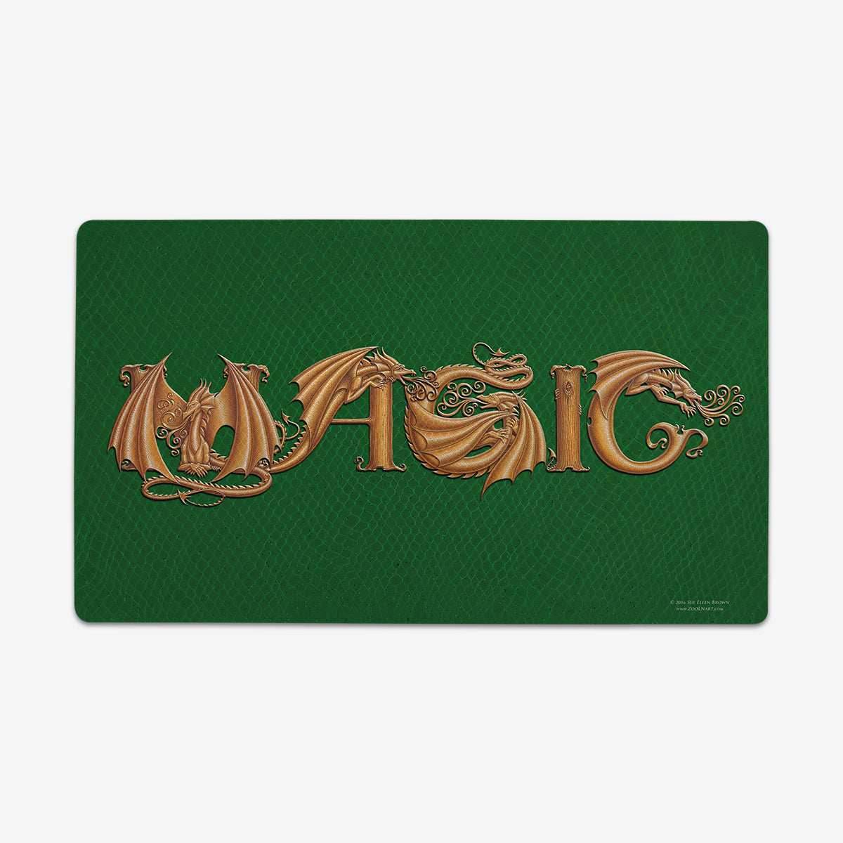 ZooLN Dragonskin Magic Playmat - Standard Playmat / Green and Gold / Plain