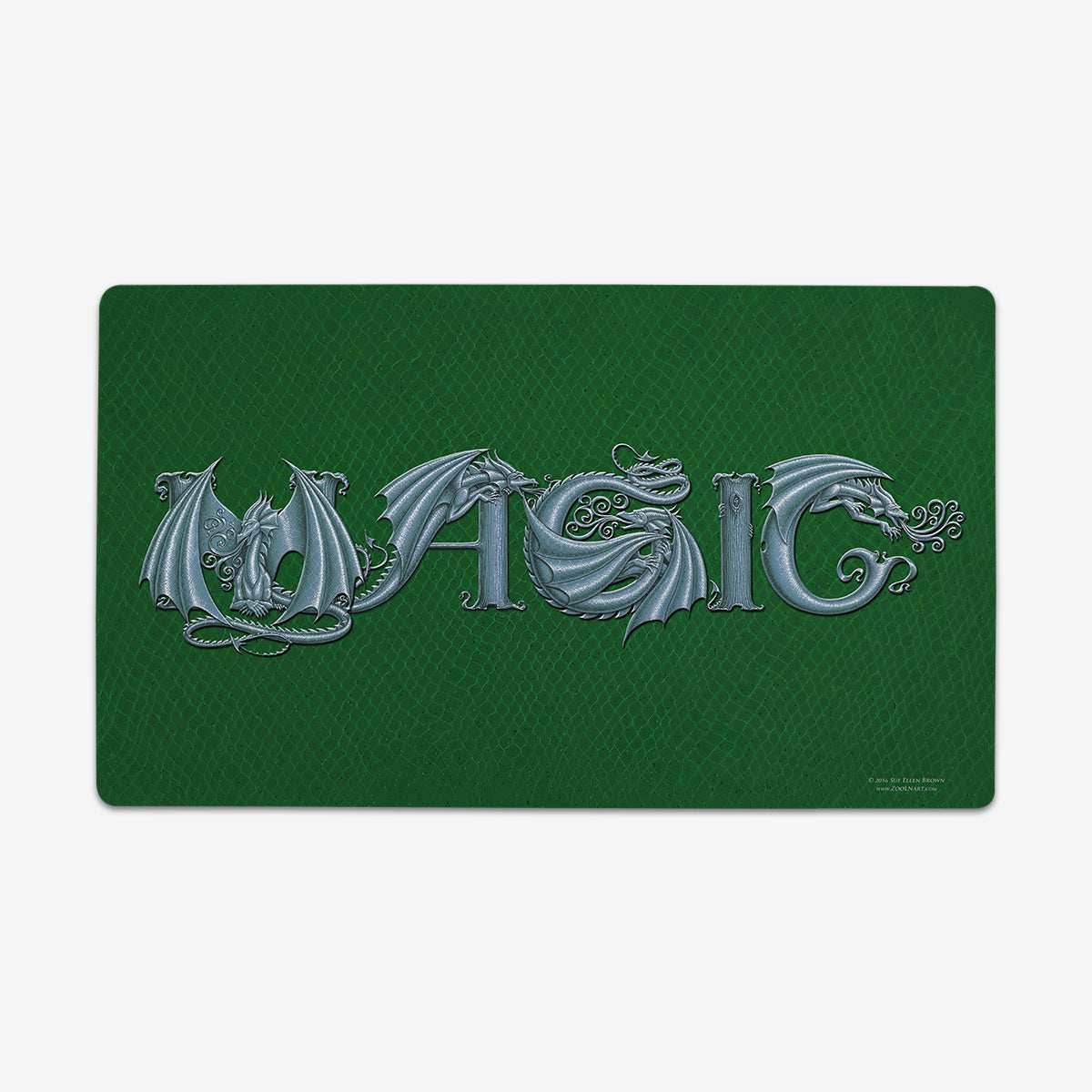 ZooLN Dragonskin Magic Playmat - Standard Playmat / Green and Silver / Plain