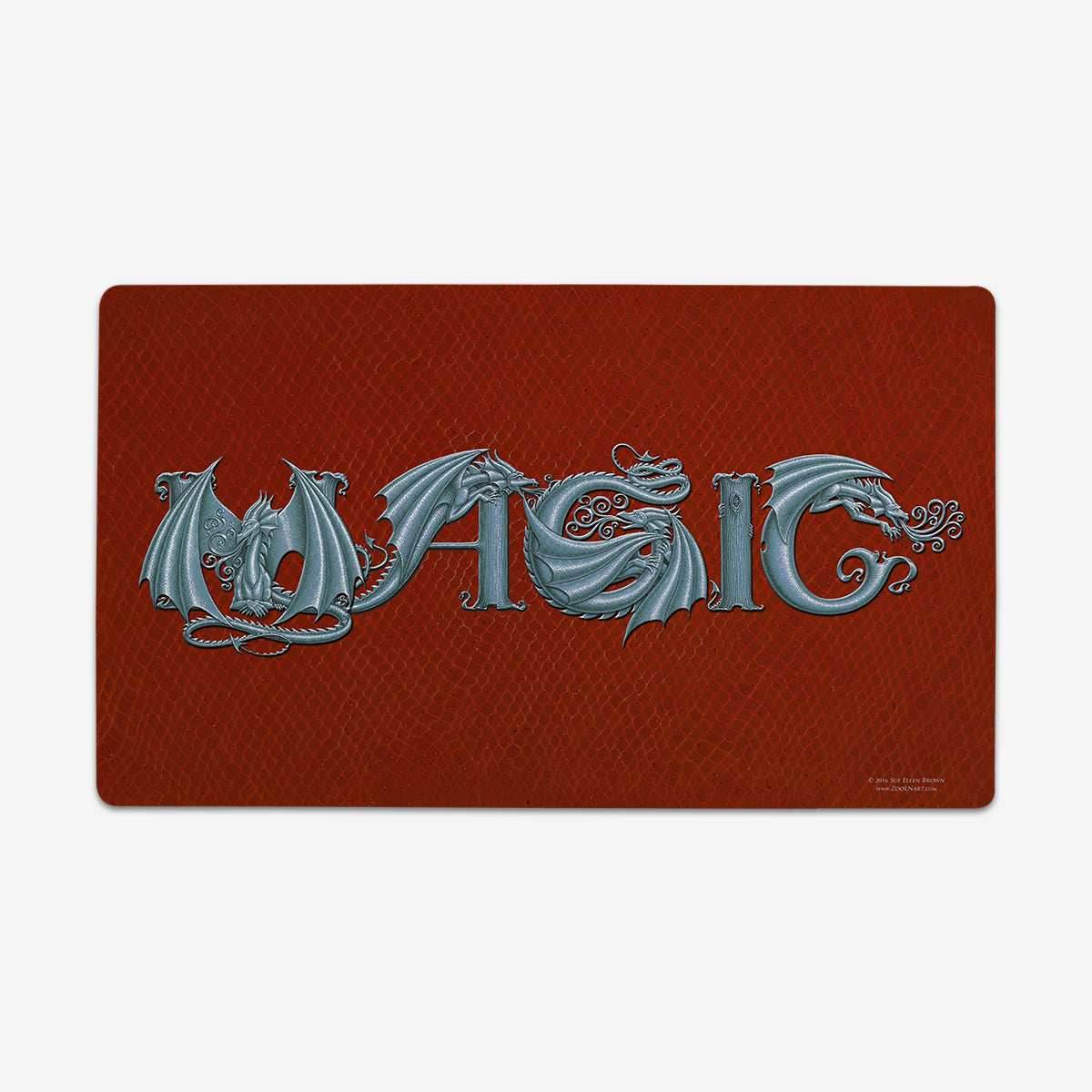 ZooLN Dragonskin Magic Playmat - Standard Playmat / Red and Silver / Plain