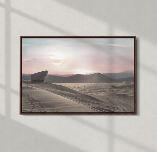 Tatooine Binary Sunset Star Wars Framed Canvas Art
