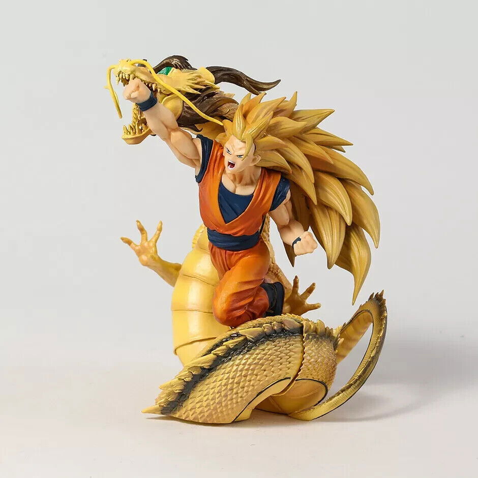 Super Saiyan 3 Goku Figurines, Dragon Ball Z Anime Collectible Figures 8 in