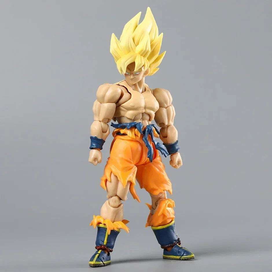 Super Saiyan Goku Posable Action Figure, Anime Dragon Ball Z Figurines PVC Articulated Collectible 16.5 cm