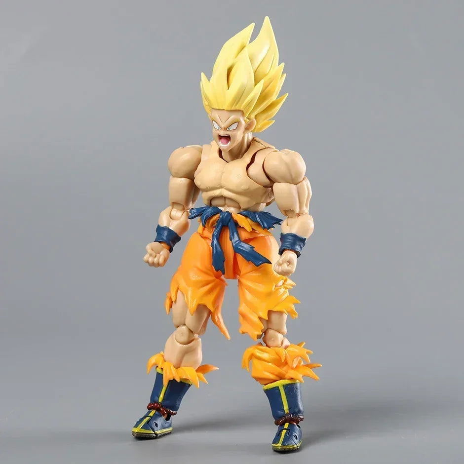 Super Saiyan Goku Posable Action Figure, Anime Dragon Ball Z Figurines PVC Articulated Collectible 16.5 cm