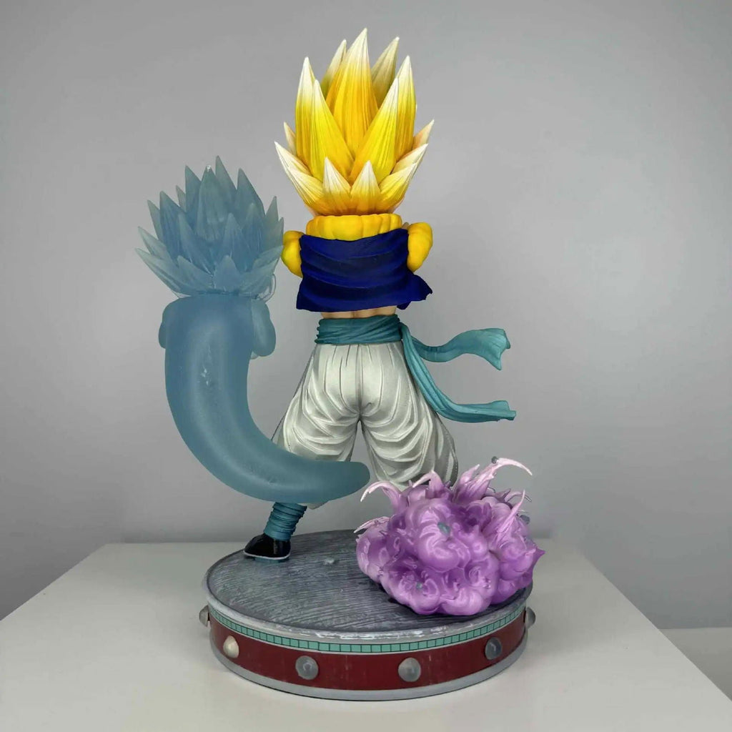 Super Saiyan Gotenks Anime Figurines, Dragon Ball Z Figures Ghost Squad Statue Figures Collection 24 CM
