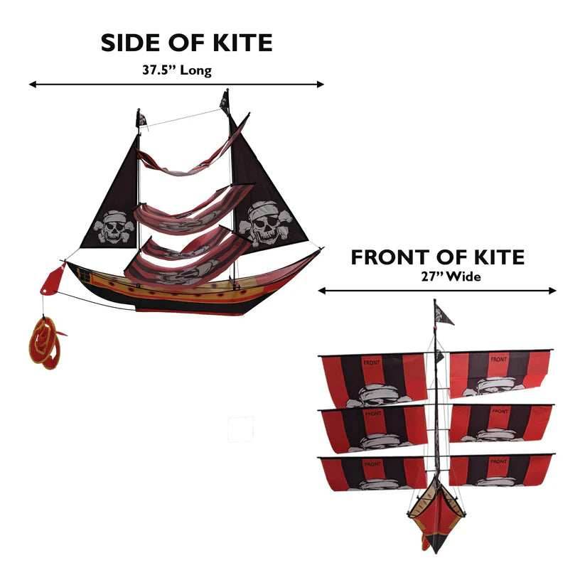38 Inch tall SuperSize 3D PirateShip Nylon Kite - 