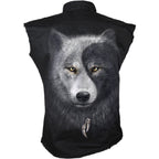 WOLF CHI - Sleeveless Stone Washed Worker Black