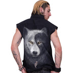 WOLF CHI - Sleeveless Stone Washed Worker Black