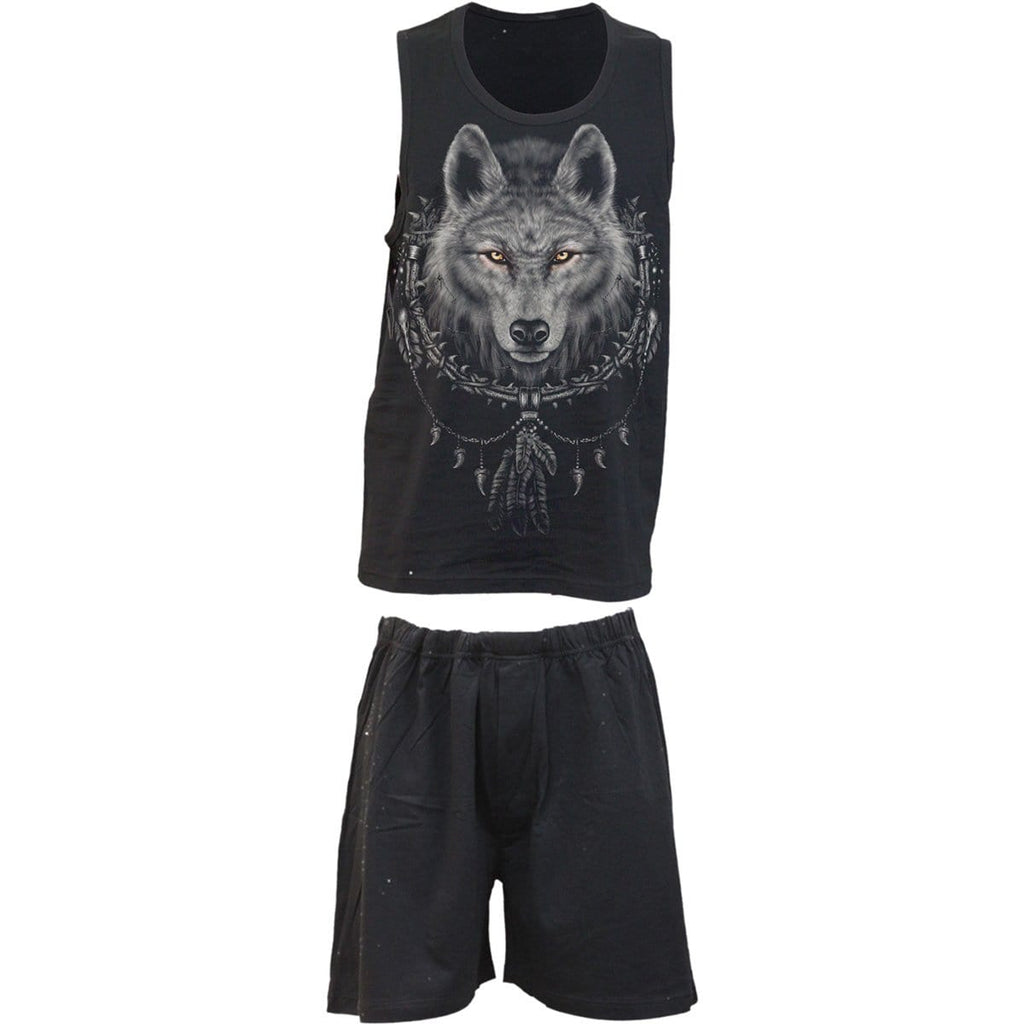 WOLF CHI - 4pc Mens Gothic Pyjama Set