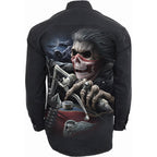 SOUL RIDER - Longsleeve Stone Washed Worker Black