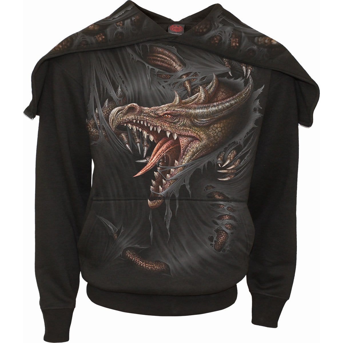 BREAKING OUT - Split Zip Hoody Black