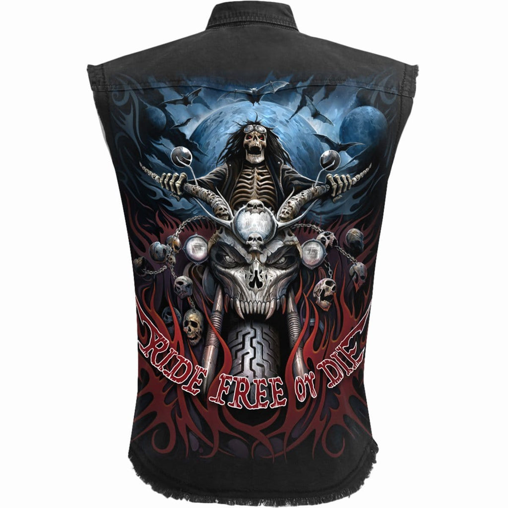 RIDE FREE - Sleeveless Stone Washed Worker Black