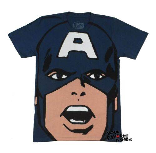 Captain America Big Face Big Print Marvel Comics Adult T-Shirt - S