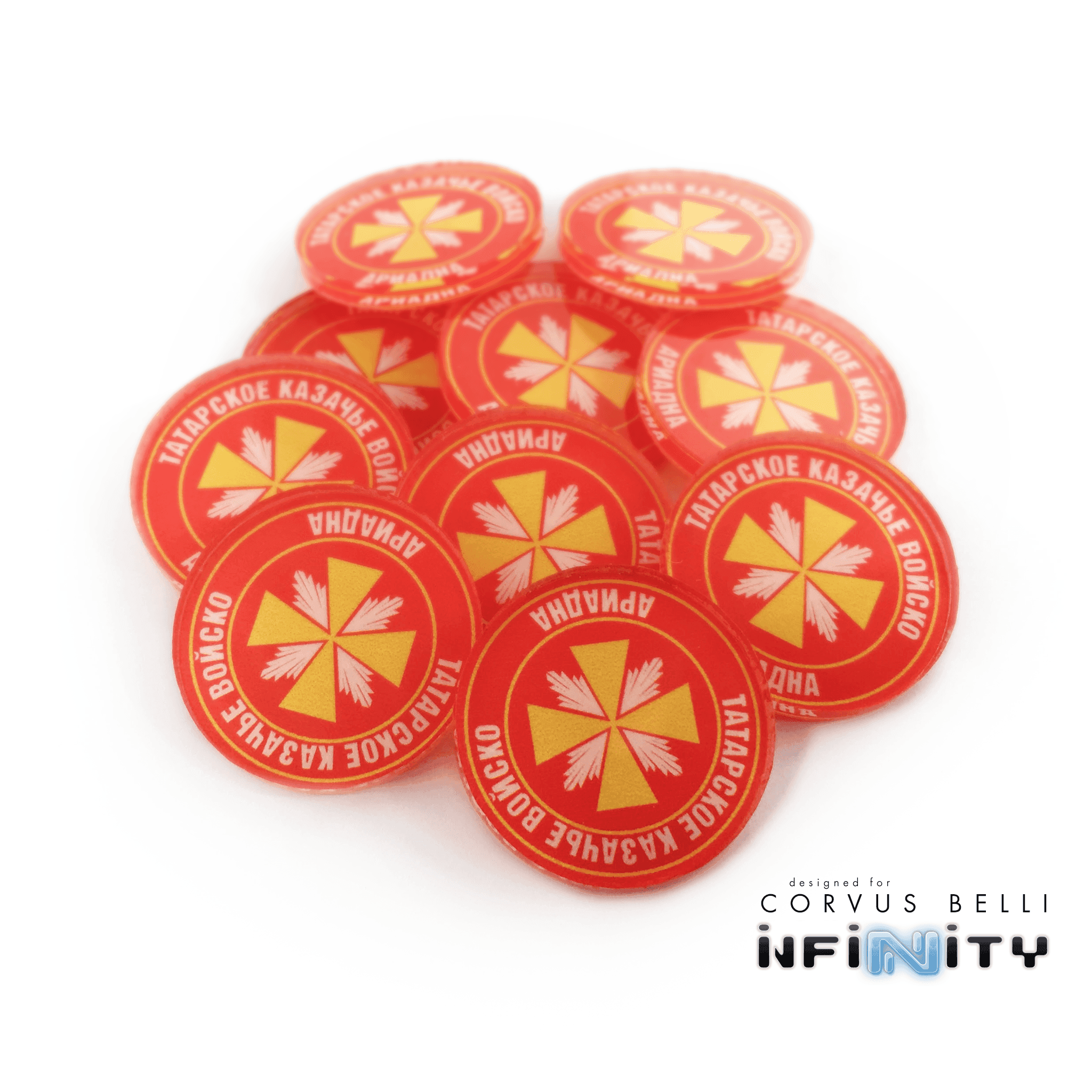 Full Color Infinity Faction Markers, 25mm (Bag of 10) - TAK / 25mm