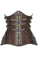 Top Drawer CURVY Brown Steampunk Steel Double Boned Under Bust Corset - Small