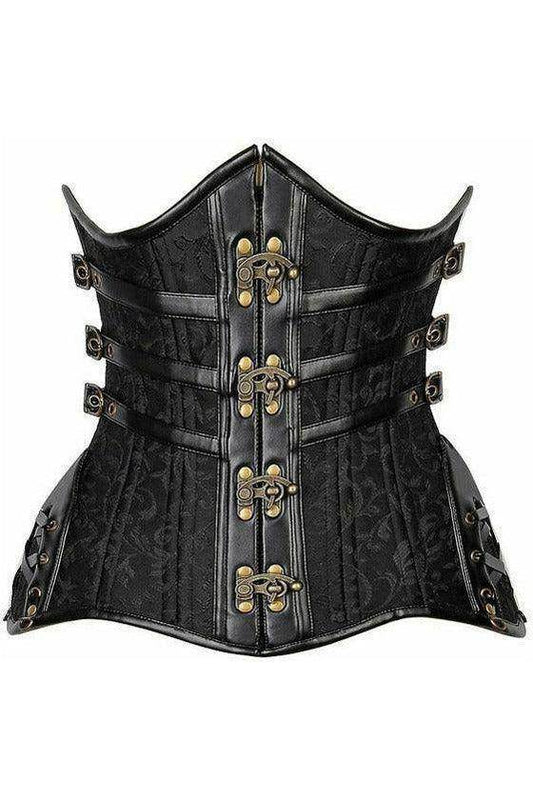 Top Drawer CURVY Steampunk Steel Double Boned Under Bust Corset - Small