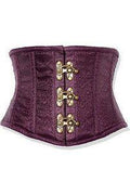 Top Drawer Plum Brocade Steel Boned Mini Cincher w/Clasps