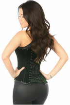 Top Drawer Steel Boned Green Velvet Underbust Corset w/Buckling