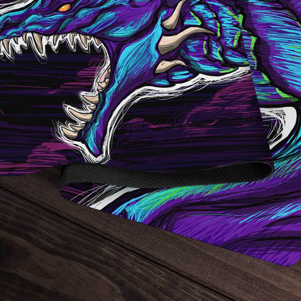 Blacklight Dragon Playmat - Standard Playmat / Cyan / Plain