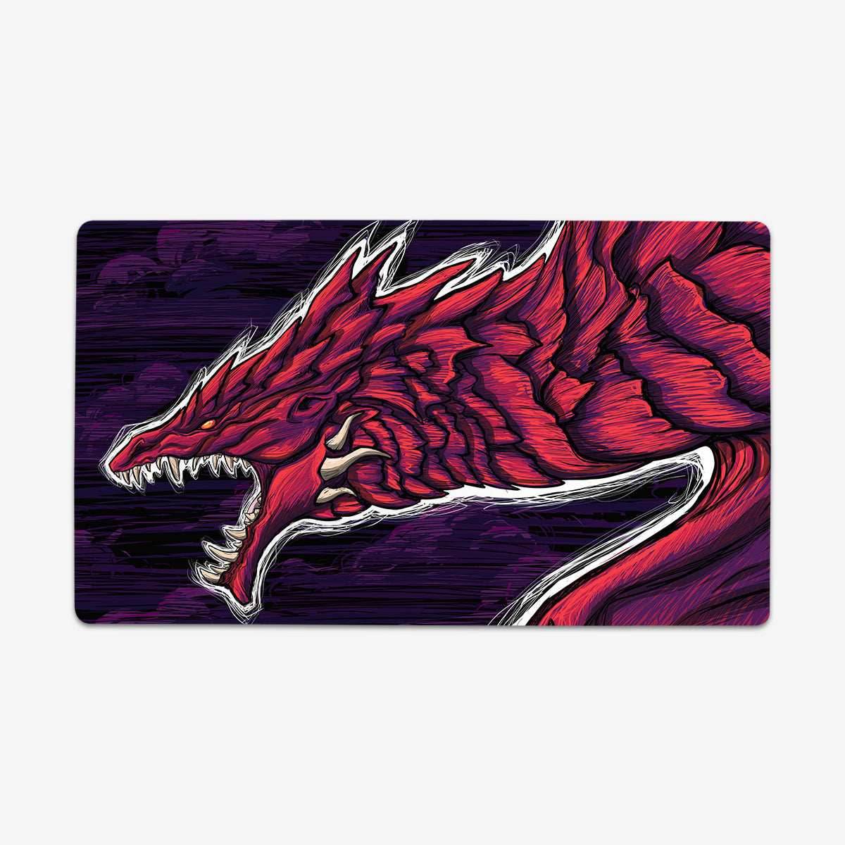Blacklight Dragon Playmat - Standard Playmat / Red / Plain