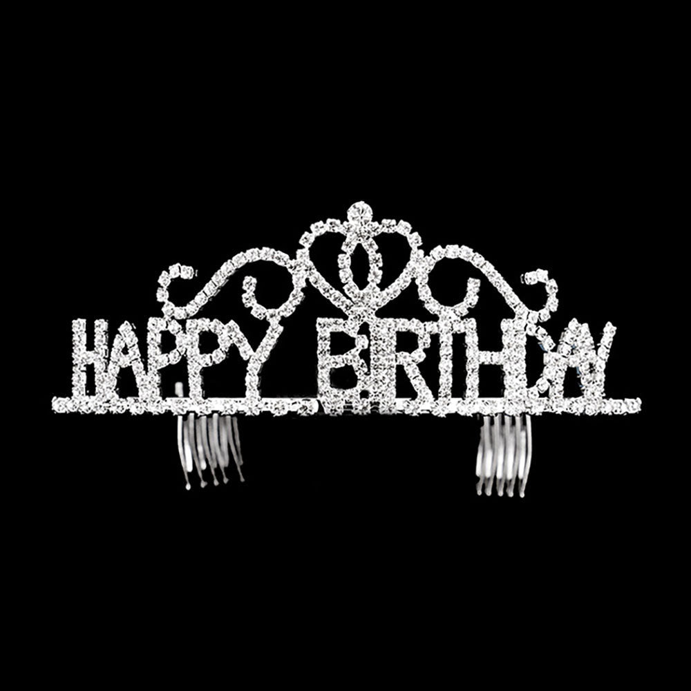 Happy birthday rhinestone tiara