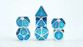 Tales of the Valiant Metal Dice Set: Silver w/ Light Blue Enamel