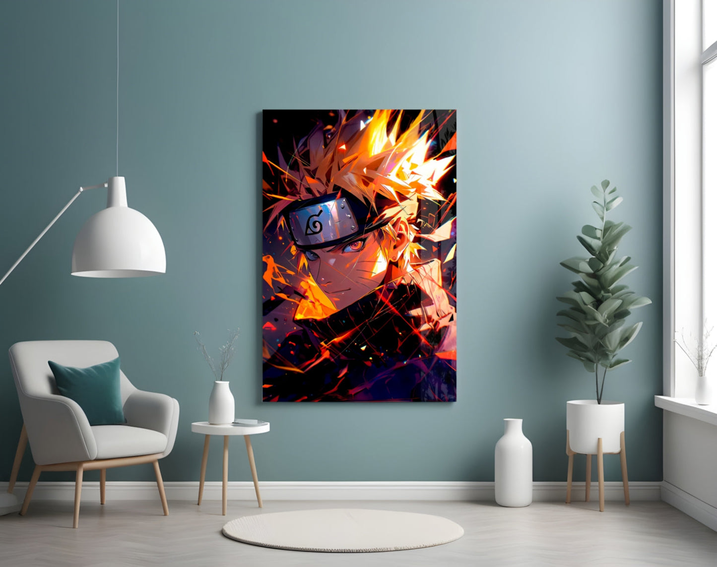 Naruto Flame Energy Glass Wall Art || Designer Collection