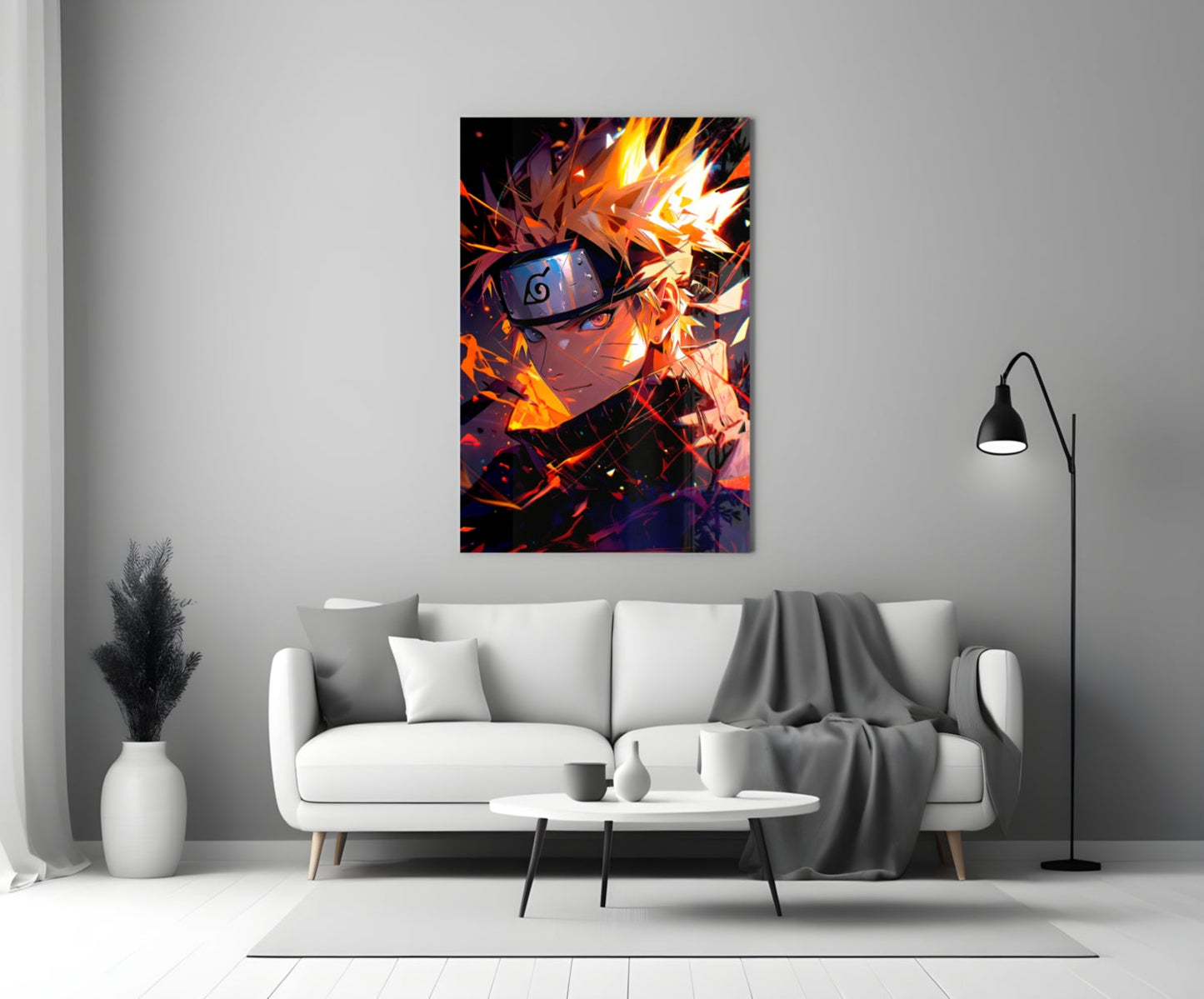 Naruto Flame Energy Glass Wall Art || Designer Collection