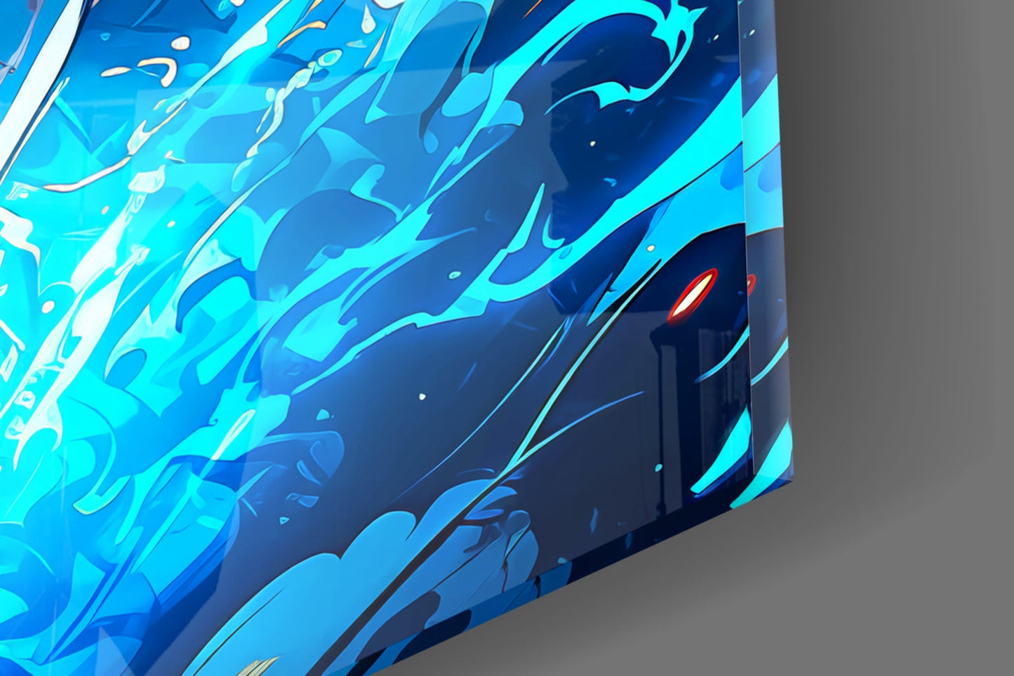 Luffy Blue Lightning Glass Wall Art || Designer Collection