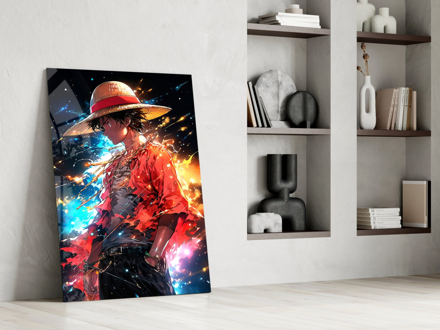 Luffy Mysterious Power Glass Wall Art || Designer Collection