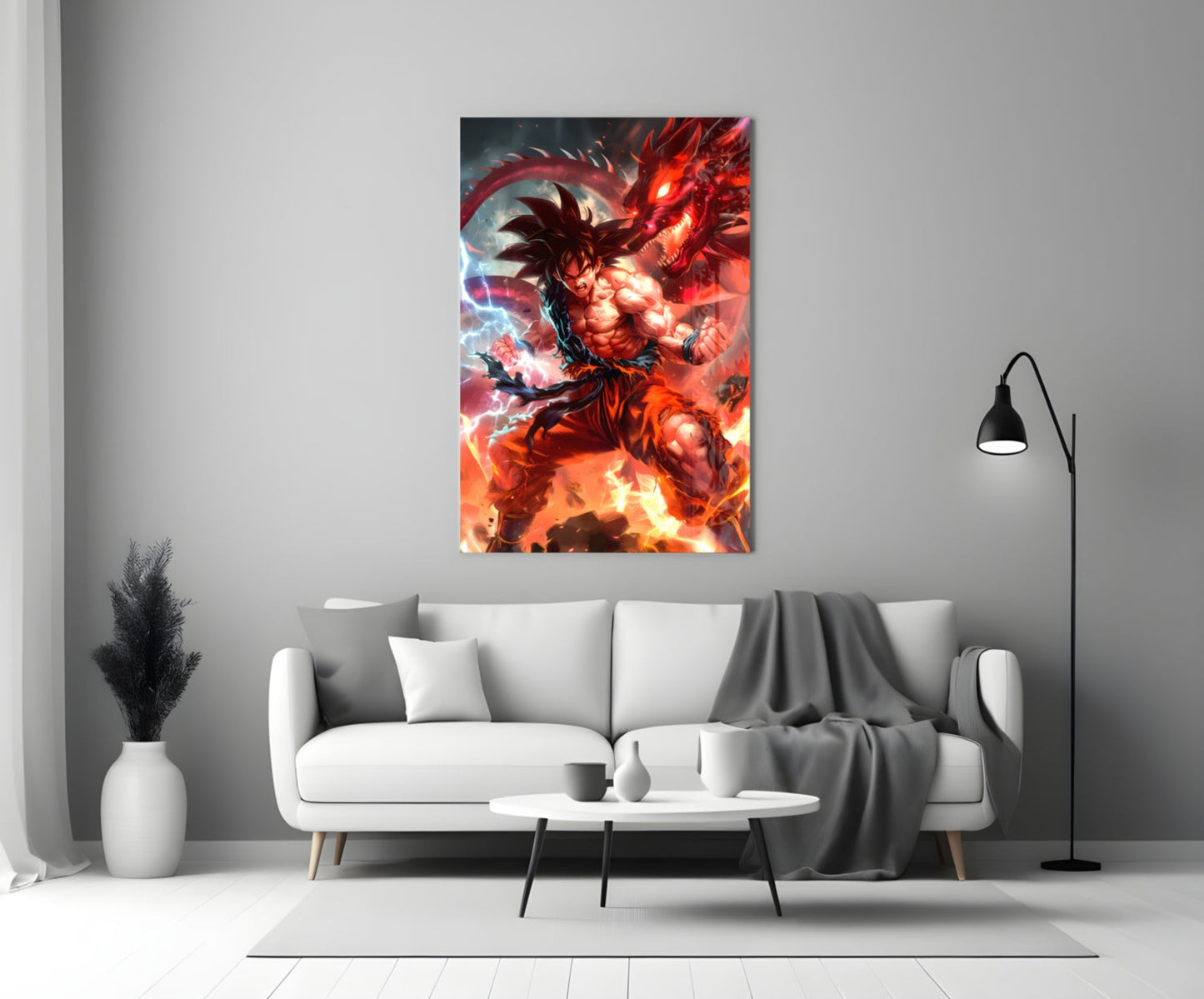 Goku Dragon Power Glass Wall Art || Designer Collection