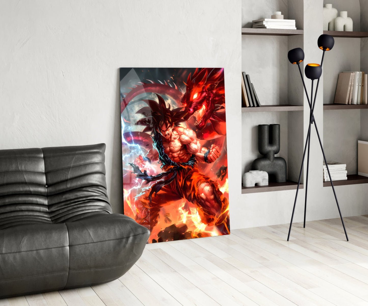 Goku Dragon Power Glass Wall Art || Designer Collection