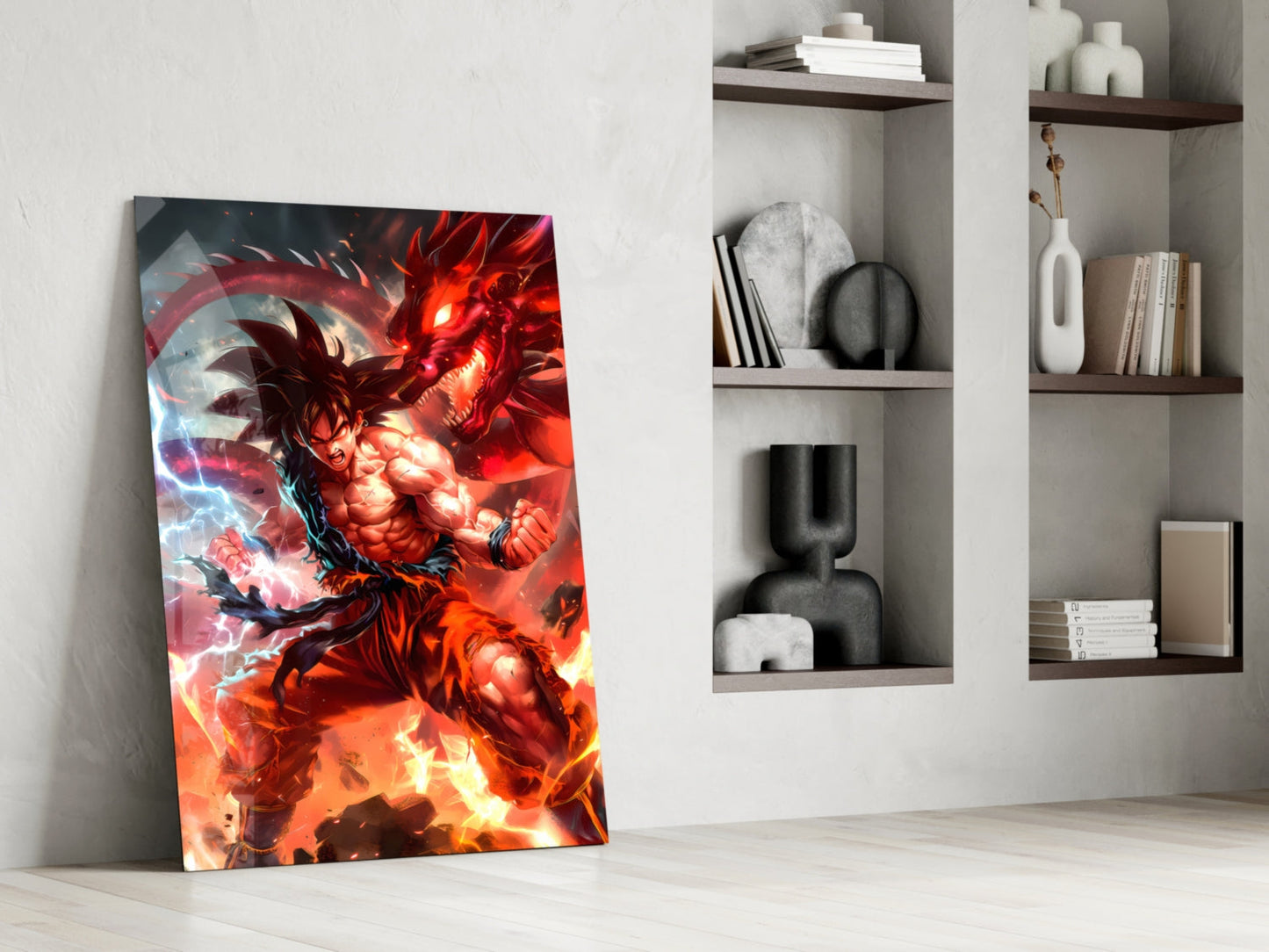 Goku Dragon Power Glass Wall Art || Designer Collection