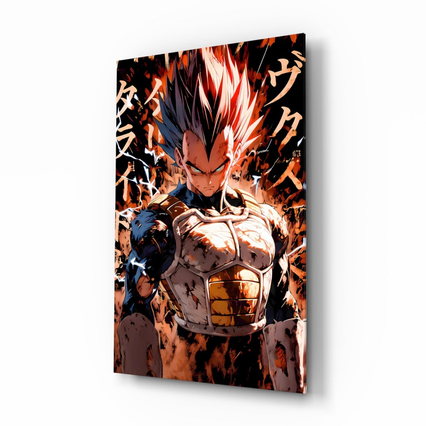 Vegeta: Saiyan Prince Glass Wall Art || Designer Collection
