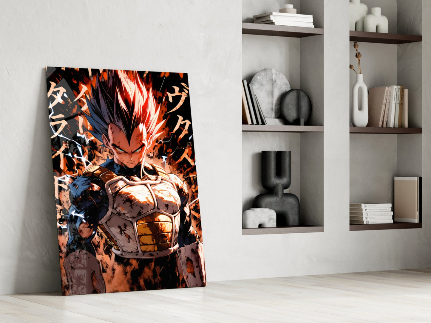Vegeta: Saiyan Prince Glass Wall Art || Designer Collection