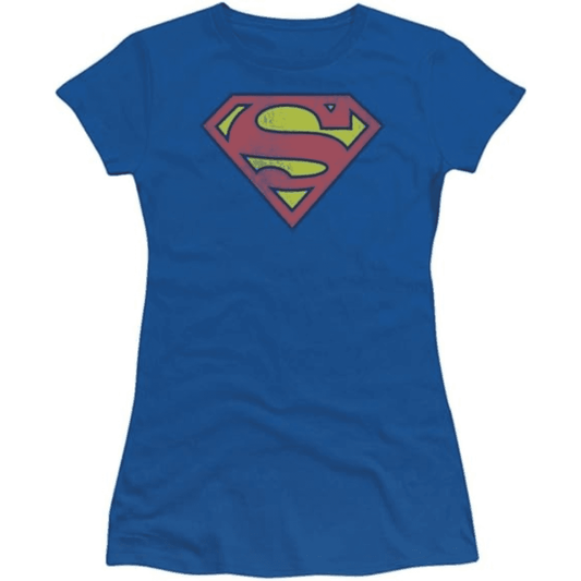 Junk Food Superman Distressed Logo Blueberry T-Shirt - S