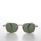 Tailored Steampunk Gold Sunglass with Industrial Temples - Tyga 1 - Rose Gold / Green Lens