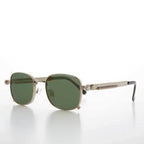 Tailored Steampunk Sunglass with Industrial Temples - Tyga 2 - Silver/Green Lens