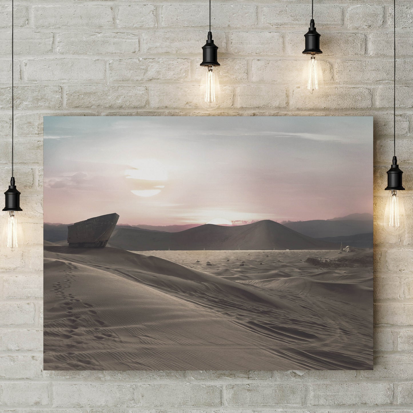 Tatooine Binary Sunset Star Wars Canvas