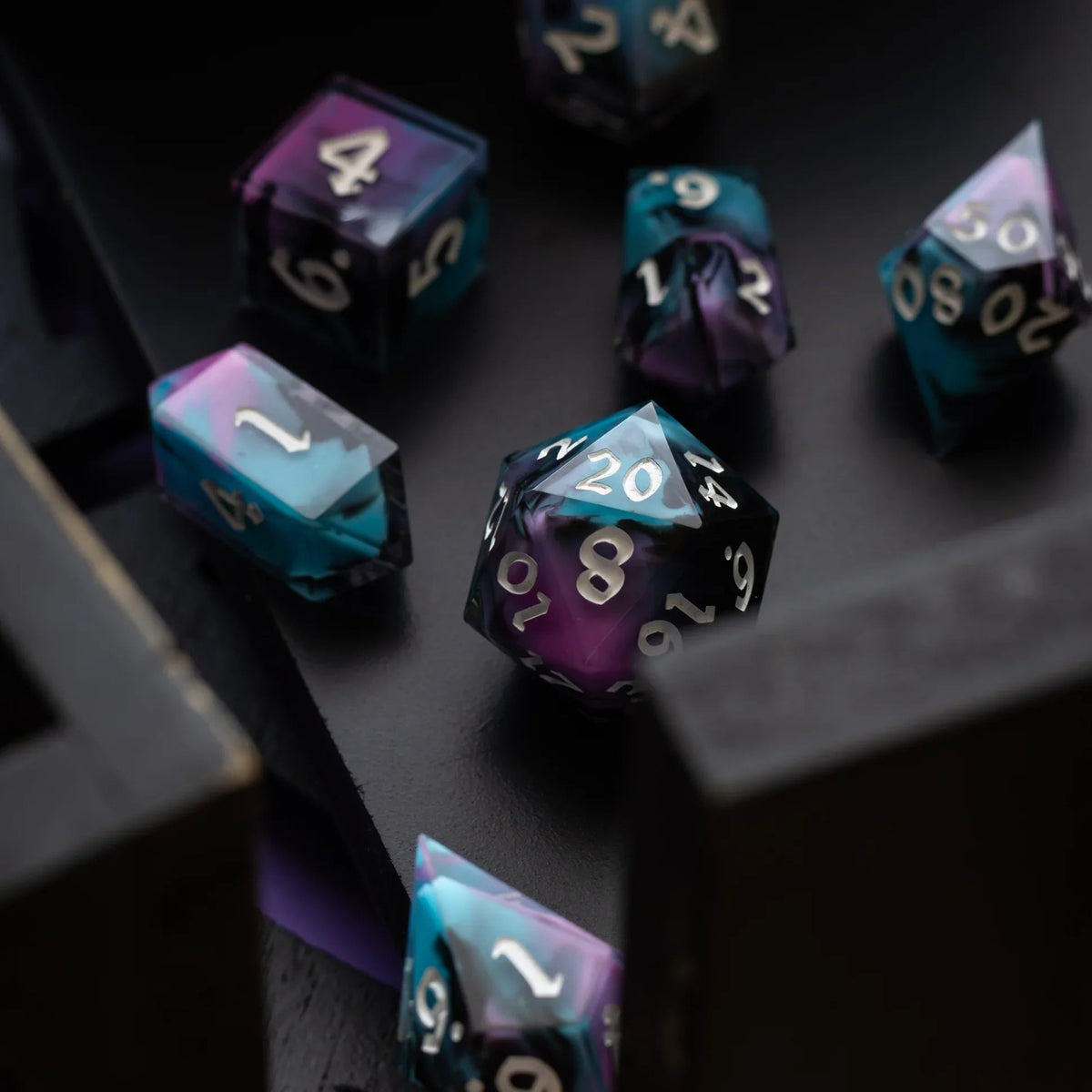 Dark Dream Handmade Resin DND Dice Set
