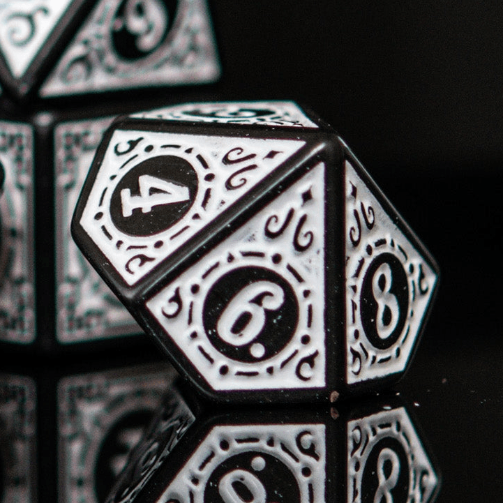 Temple Ruins White Acrylic Dice Set - 