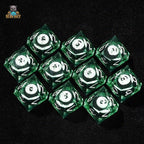 Green Transparent Resin 10-Sided Dice - No. 8 Billiard Liquid Core D10 Dice