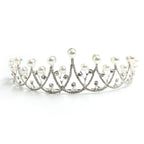 The Age of Pearls Crown Tiara in Silver | Royalty Crown Party or Bridal Hair Accessory