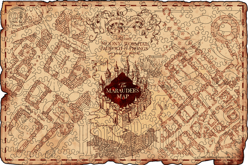 Wooden jigsaw puzzle Harry Potter™ Marauder’s Map