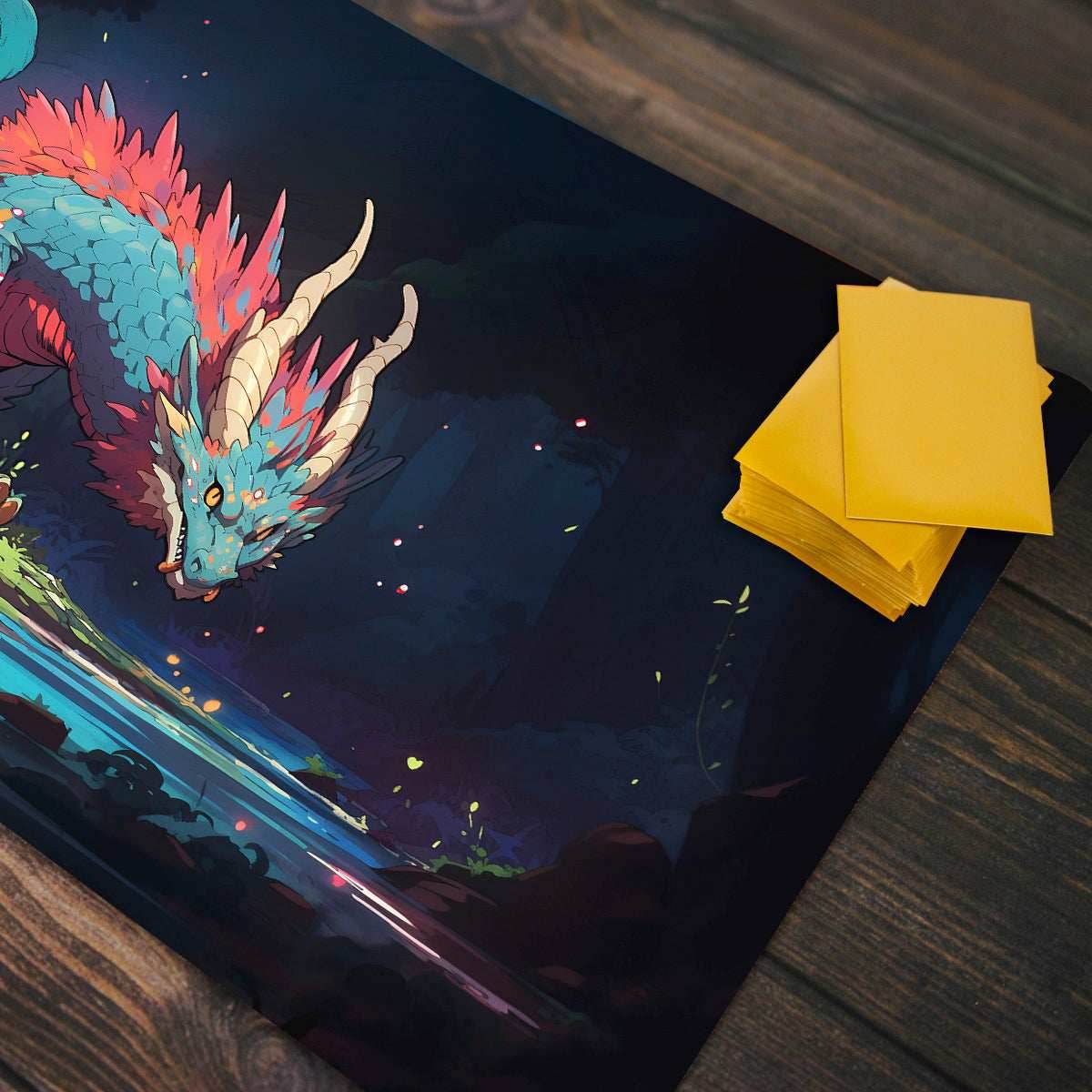 The Blue River Dragon Playmat - Standard Playmat / Plain
